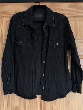 Button-Up Denim Shirt Jacket